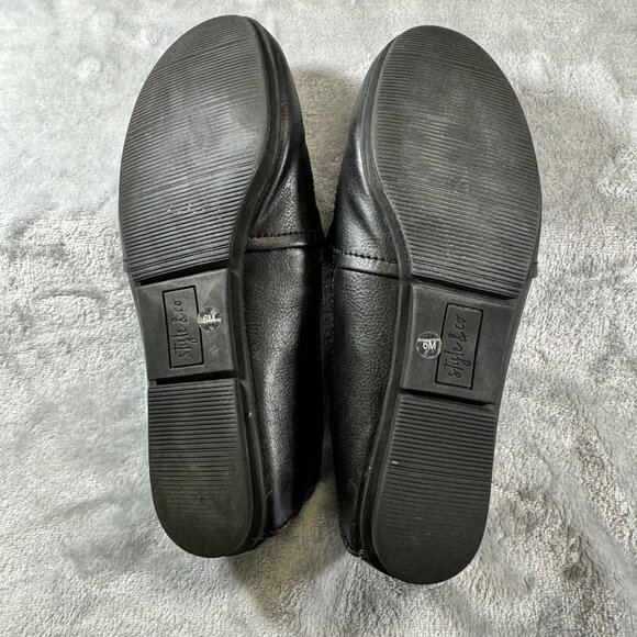 Style & Co womens size 6M leather black slip on loafers - Picture 3 of 16